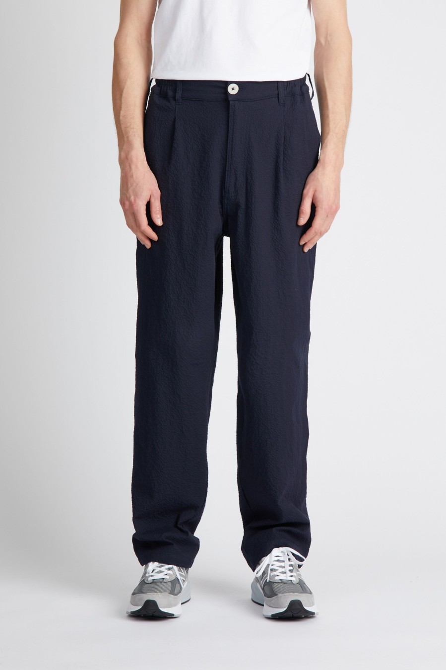 Homme HOWLIN BY MORRISON Pantalons & Shorts | Pantalon Cosmic Seersucker Navy Seersucker